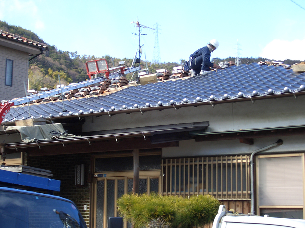大竹市白石　T様邸　瓦葺き替え